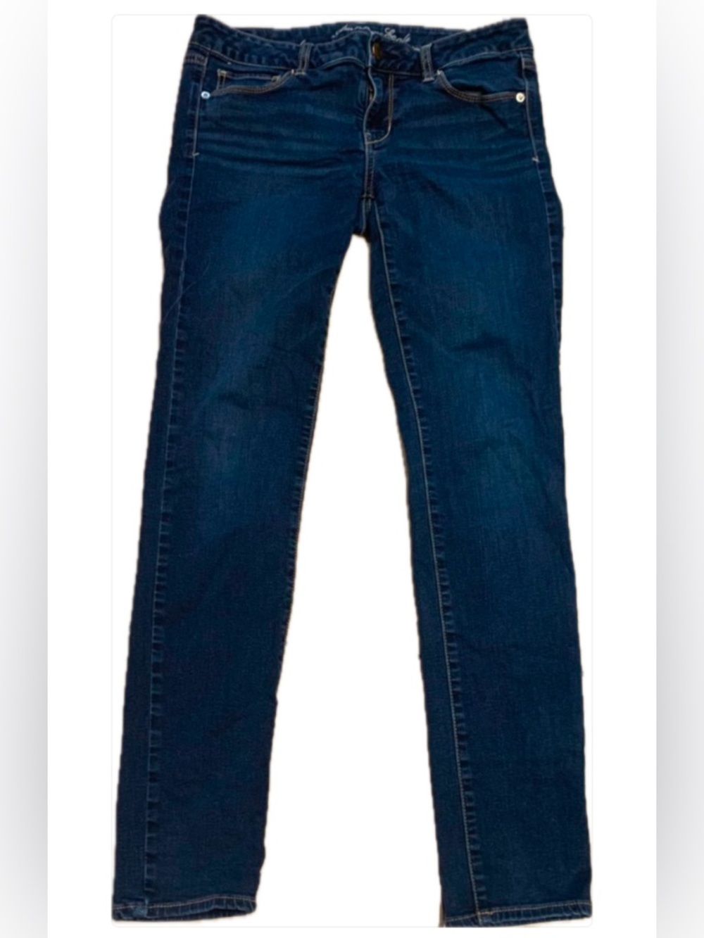 American Eagle Super Stretch Jeggings – Size 10 Classic Clean Style indigo blue